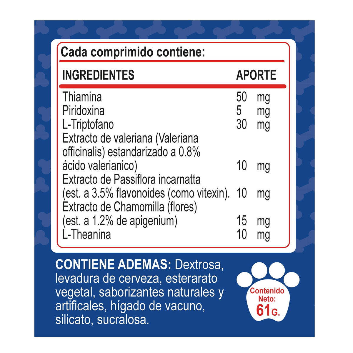 Calmante Tranquilizante Perros - CalmDogs x 60 comprimidos